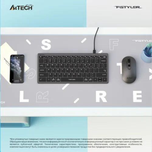 Клавиатура A4Tech Fstyler FX51 серый USB slim Multimedia (FX51 GREY)